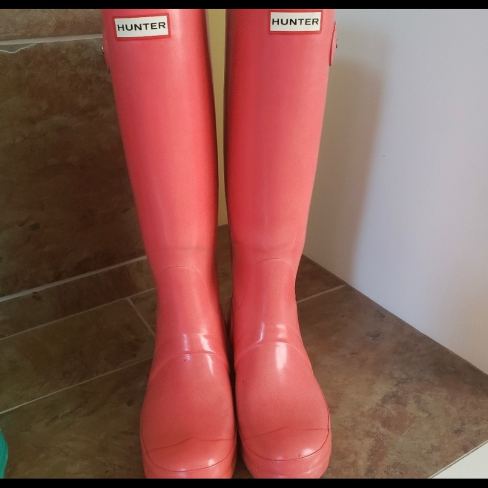 Coral Pink Hunter Boots